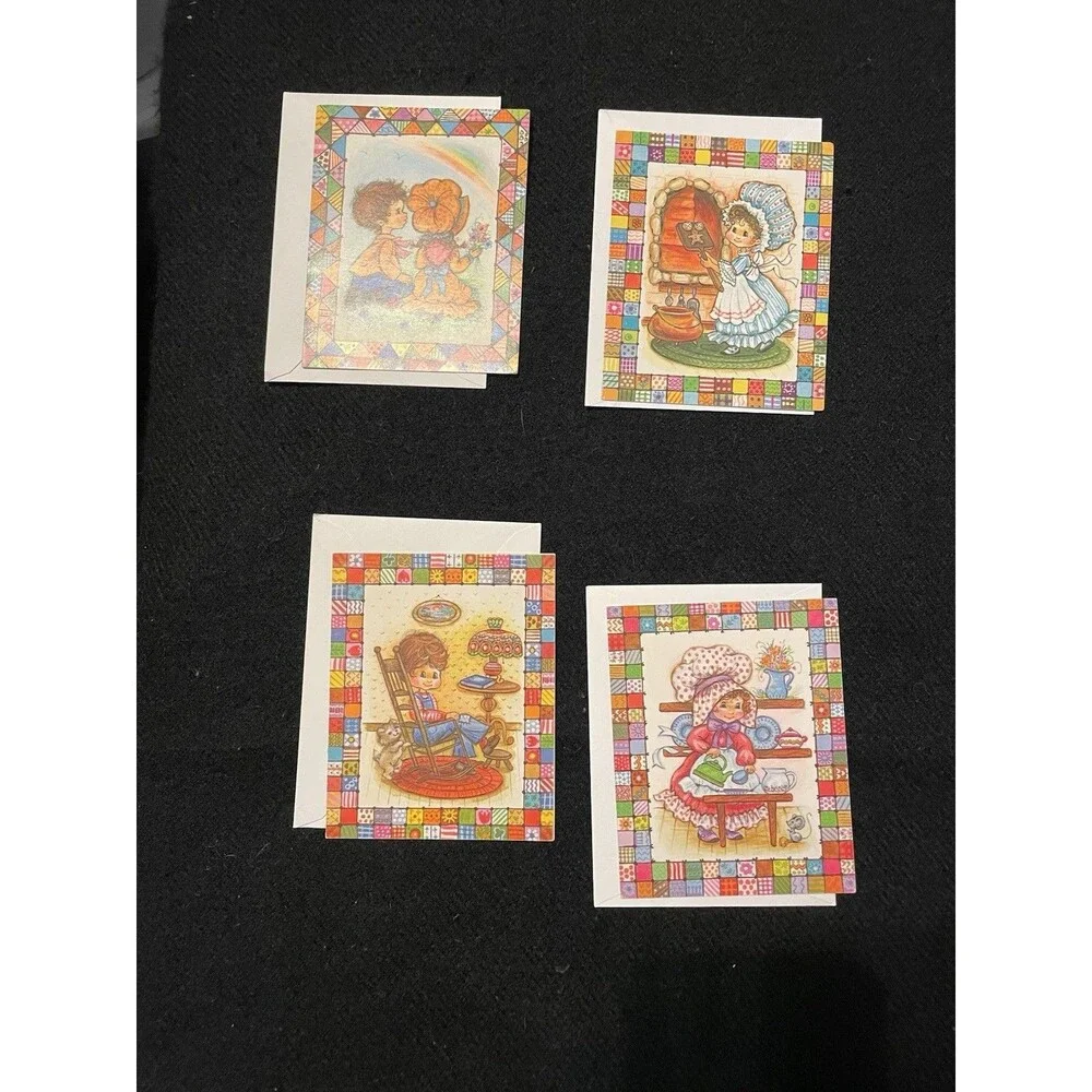 Set of Four Hallmark Hollie Hobbie and Friends Greetings Cards and Envelopes